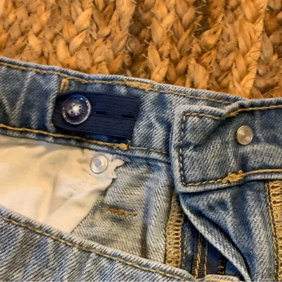 Old Navy Cut Off Shorts Happy Face Embroidered Flower Denim Girls 18 Plus - Picture 8 of 16